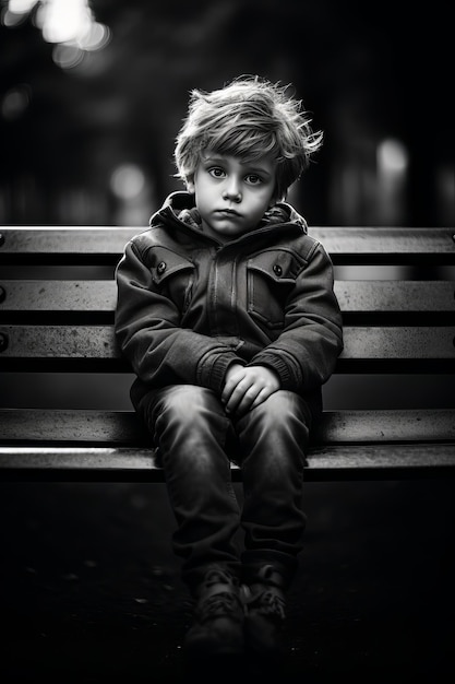 Un enfant avec une atmosphère dramatique