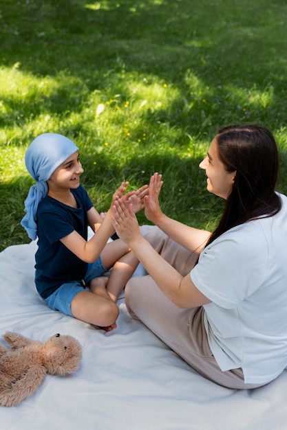 Photo enfant atteint d'un cancer