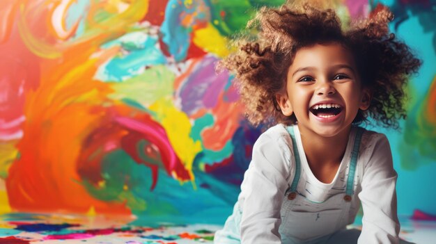 Photo enfant aux couleurs vives