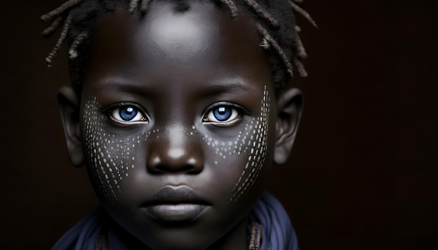 Un enfant aux yeux bleus