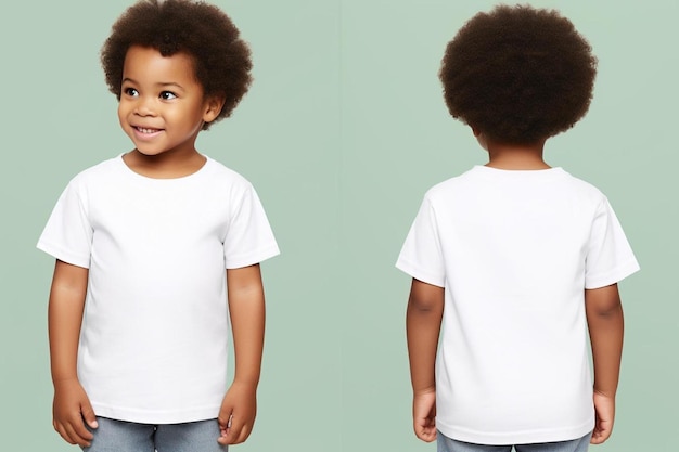 Photo un enfant avec une chemise blanche qui dit 