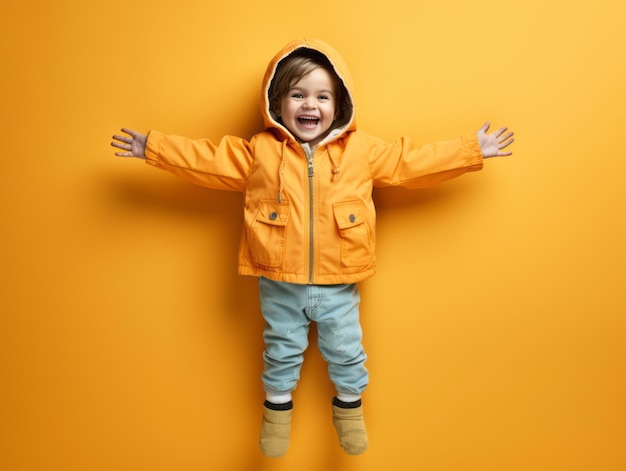 Un enfant en costume d'Halloween avec une pose ludique