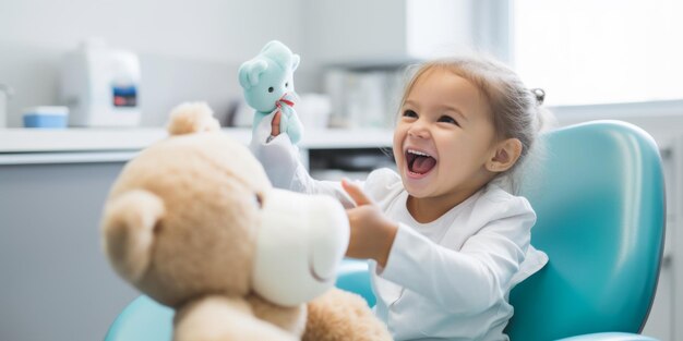 enfant dans le cabinet du dentiste IA générative