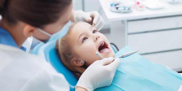 enfant dans le cabinet du dentiste IA générative