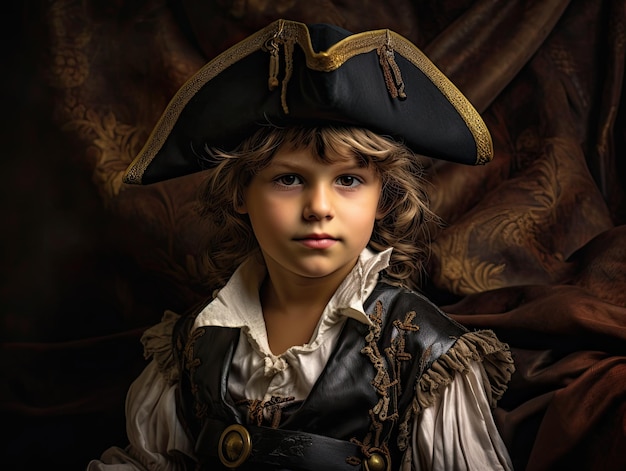 un enfant dans un vêtement de pirate