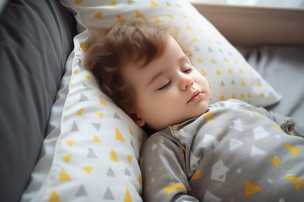 Un enfant endormi et heureux