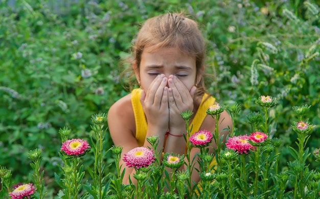 L'enfant est une allergie saisonnière aux fleurs. Mise au point sélective.