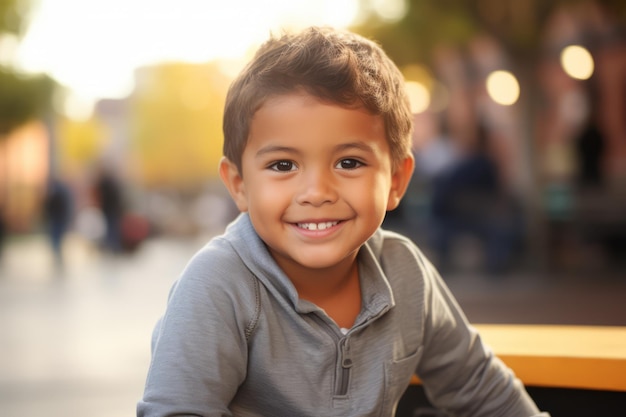 un enfant de garçon hispanique sourit à la caméra