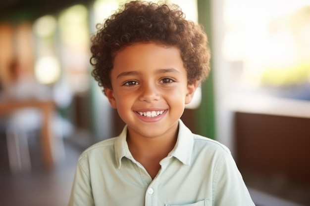 un enfant de garçon hispanique sourit à la caméra