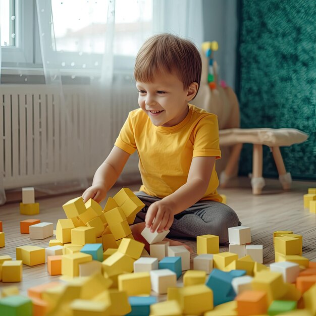 Enfant jouant avec des blocs