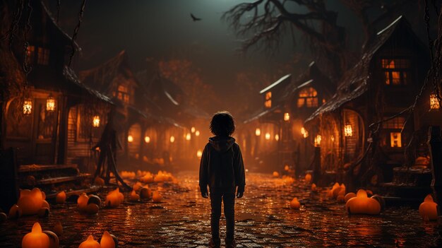 Un enfant le jour d'Halloween