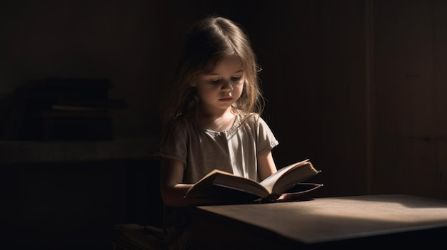 enfant, lecture, livre, vue frontale