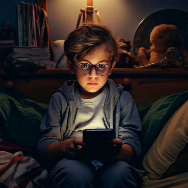 Enfant avec photo de smartphone