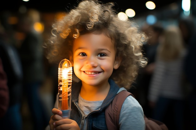 Un enfant qui sourit.