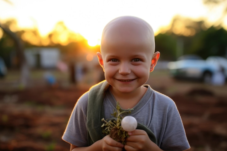Photo enfant souffrant d'un cancer