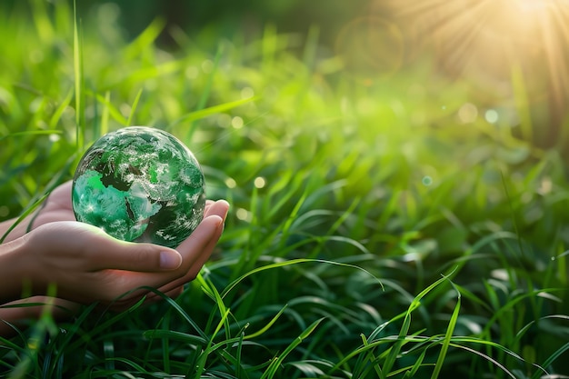 un enfant tient un globe dans ses mains