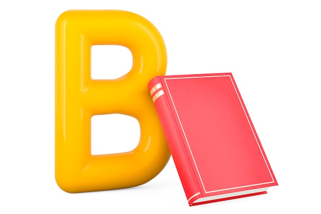 Enfants ABC Lettre B avec livre rendu 3D