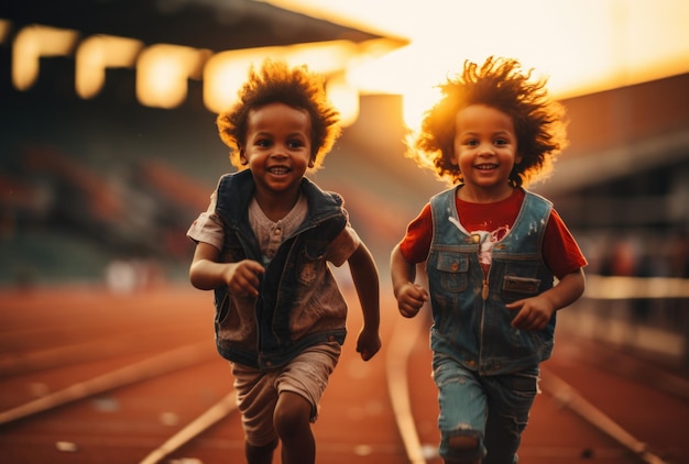 Les enfants aiment le sport Un mode de vie actif est la clé de la santé Un mode de vie sain dès le plus jeune âge un enfant actif Activité physique faire de l'exercice avec un corps fort