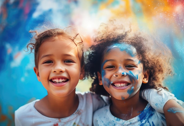 Des enfants amis entre eux