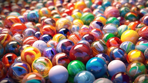 Enfants colorés jeu jouet marbres antiques boule verre images fond AI Image générée