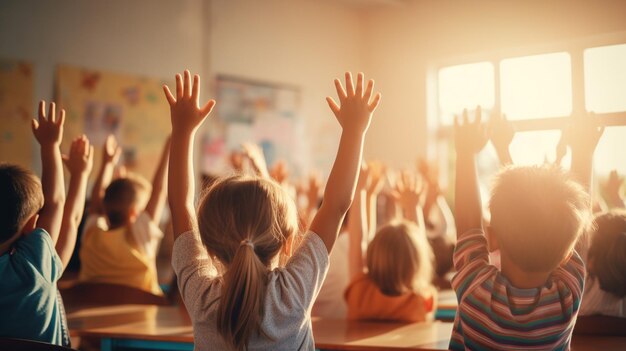 Photo enfants dans la salle de classe