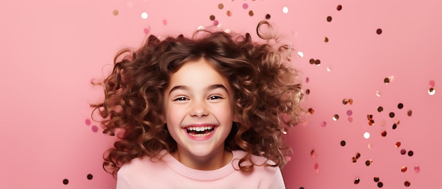 Enfants heureux célébrant la fête du nouvel an avec fond d'espace de copie Joyeux anniversaire enfant