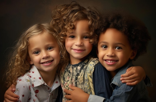 Des enfants heureux et souriants