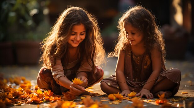 enfants indiens ou frères et sœurs en tenue traditionnelle assis sur un canapé ou sur fond blanc tenant des cadeaux et des s