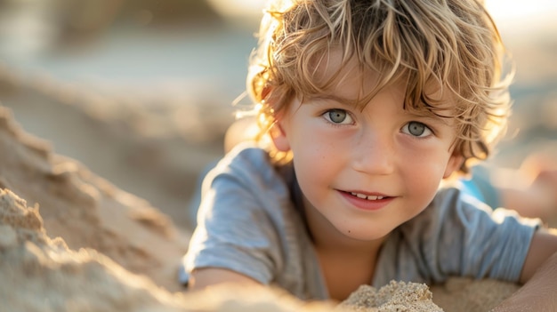 Des enfants jouant dans le sable.