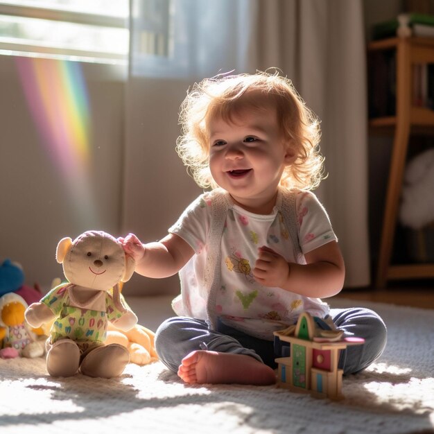 Photo enfants jouant avec des jouets