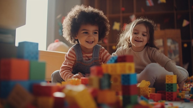 enfants jouant avec des jouets