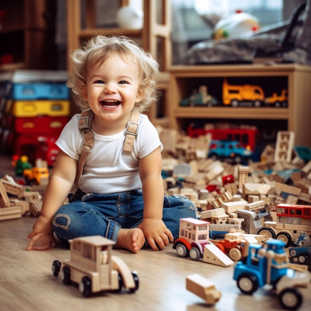 Photo enfants jouant avec des jouets