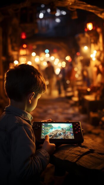 Photo des enfants jouant à la troisième personne.