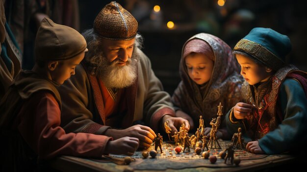 Photo les enfants jouent à l'atelier des beaux sages.