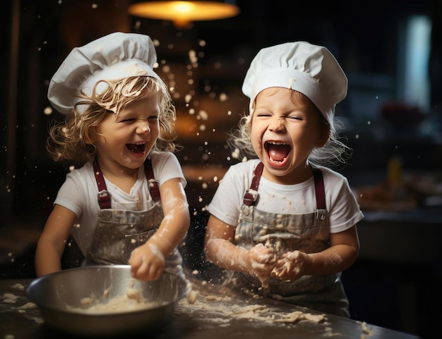 Des enfants joyeux préparent la nourriture