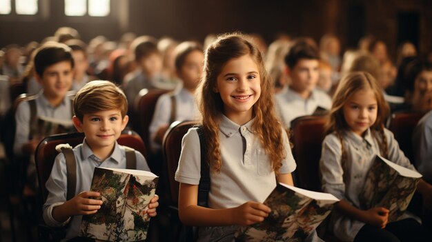 Les enfants lisent des livres à la bibliothèque.