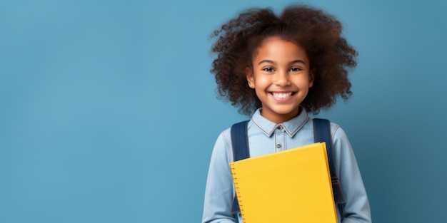 enfants avec des livres et des sacs à dos de retour à l'école IA générative