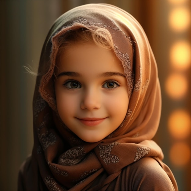 Des enfants musulmans heureux avec un hijab