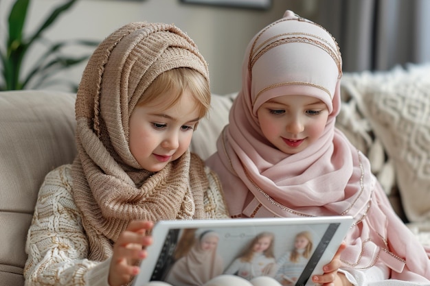 Des enfants musulmans mignons papier peint HD 8K Image photographique en stock