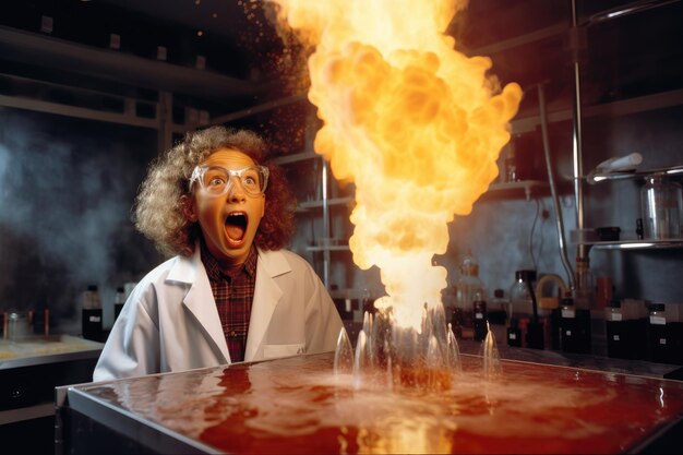 Photo des enfants passionnés avec une expérience scientifique