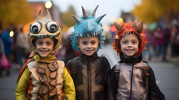 Photo enfants portant un costume d'halloween