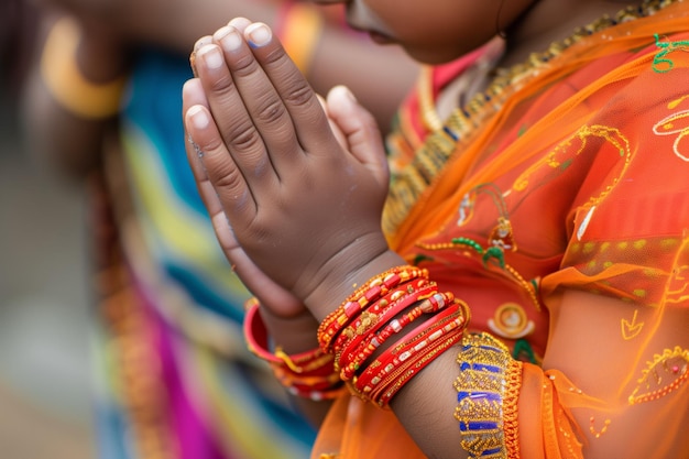 Les enfants prient les mains jointes pour demander la direction de Dieu