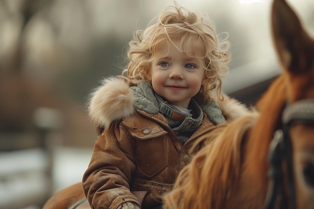 Des enfants qui s'amusent à cheval.