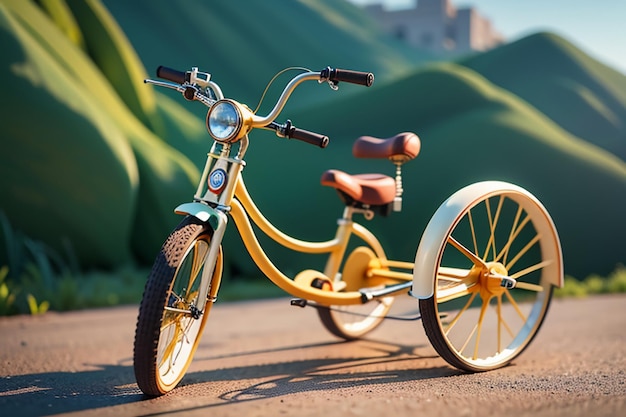 Photo les enfants tricycle jouet vélo papier peint arrière-plan enfance temps heureux la photographie des œuvres