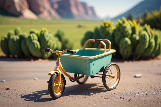 Les enfants tricycle jouet vélo papier peint arrière-plan enfance temps heureux la photographie des œuvres