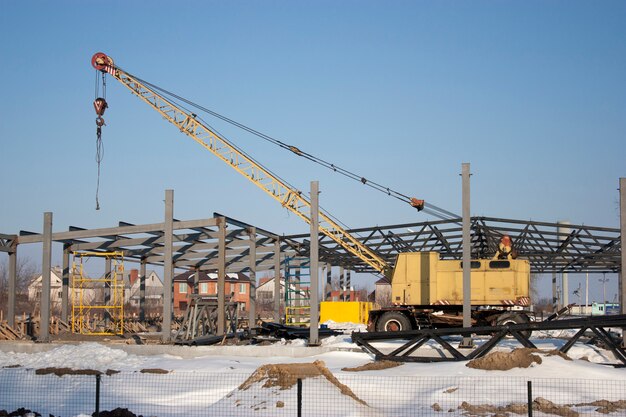 Engins de chantier sur le chantier