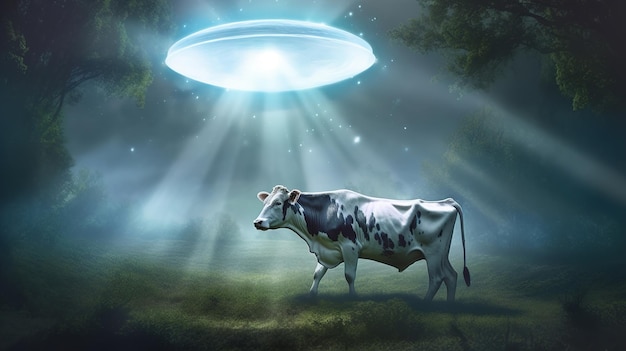 Enlèvement d'une vache par des extraterrestres