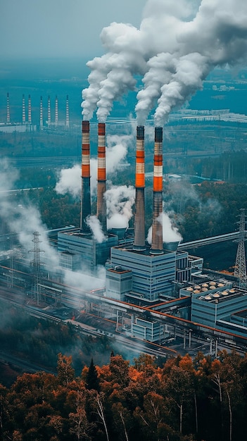 Enorme centrale électrique conventionnelle à charbon contemporaine