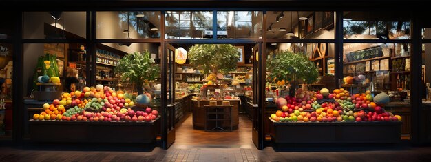 Photo une énorme porte d'entrée d'une épicerie