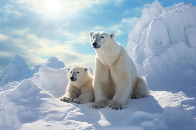 Les énormes ours polaires, la neige, le froid arctique génèrent Ai.